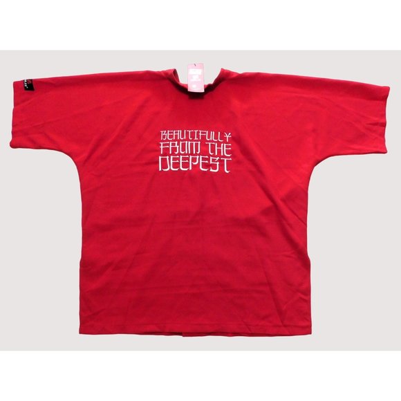 Zune ZX Kimono Unisex Large Red Embroidery Painted Short Sleeve Pockets New - Picture 5 of 9